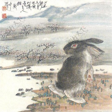 生肖兔国画15