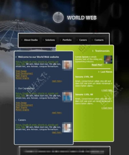 绿色色调商务企业网站CSS模板