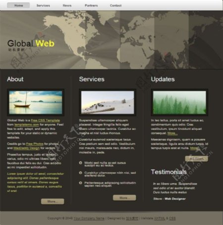全球网络CSS网页模板