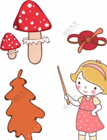 卡通儿童蘑菇图片
