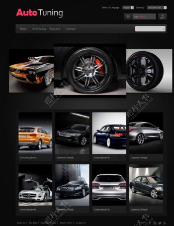 世界名车汽车网站模板图片