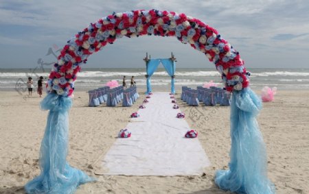 户外海边婚礼图片