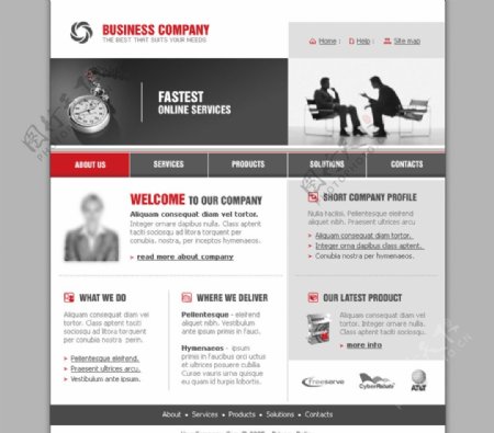 商务企业类型网页模板图片