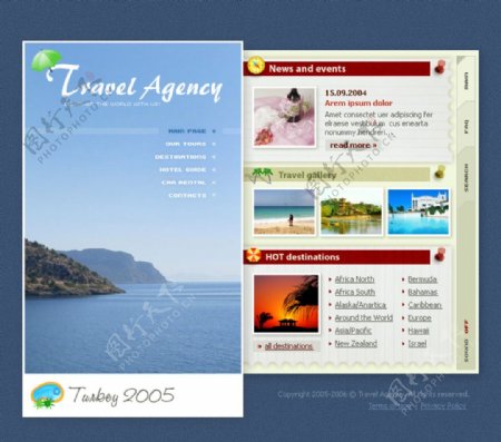 旅游类型网站模板图片