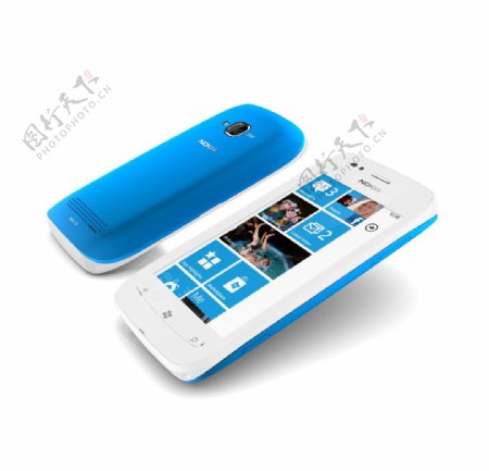 诺基亚触屏手机lumia710蓝图片