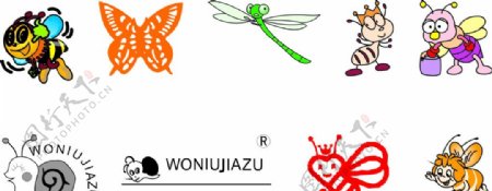 卡通蜜蜂蝴蝶蜻蜓图片
