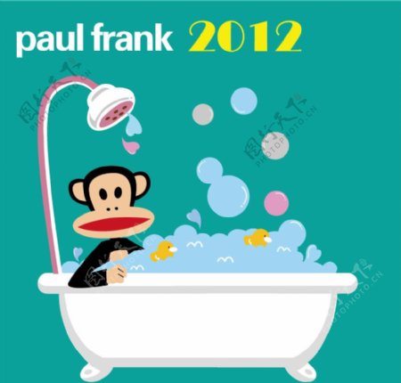 PaulFrank大嘴猴洗澡图图片