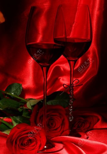 玫瑰丝绸红酒图片