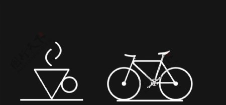简易自行车咖啡图片