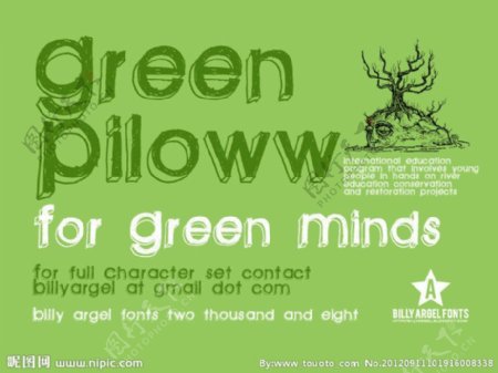 GreenPiloww英文字体