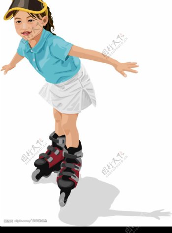 溜冰小女孩图片