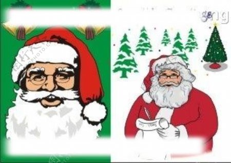 圣诞节要到了提前发两幅手绘圣诞老人图cdr格式图片