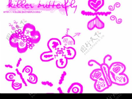 可爱卡通蝴蝶笔刷