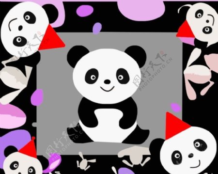 熊猫乐园欢乐卡通图片
