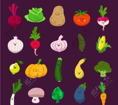 微笑蔬菜设计图片