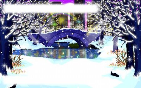 雪中石桥图片