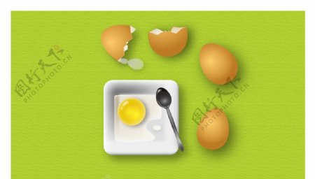 餐盘鸡蛋蛋壳调羹组合图图片