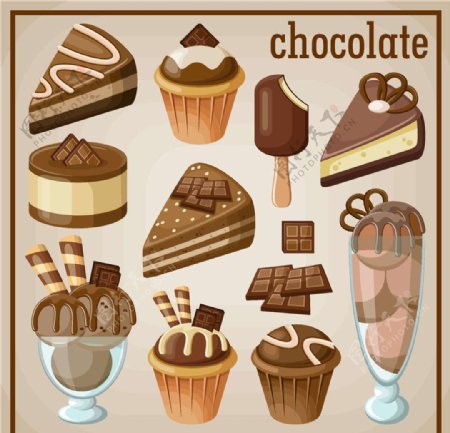 蛋糕巧克力冰激凌甜品图片
