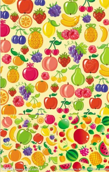 可爱鲜艳水果插图矢量素材图片
