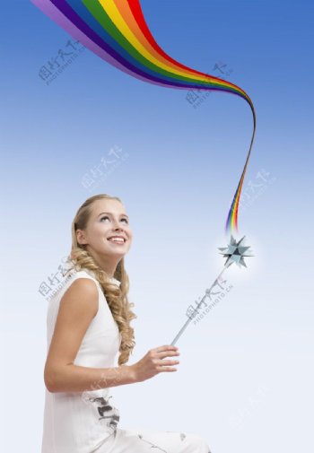 彩虹魔术棒图片