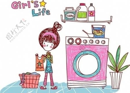 女生的生活GirlsLife洗衣服图片