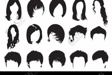 男性和女性头发PhotoShop笔刷