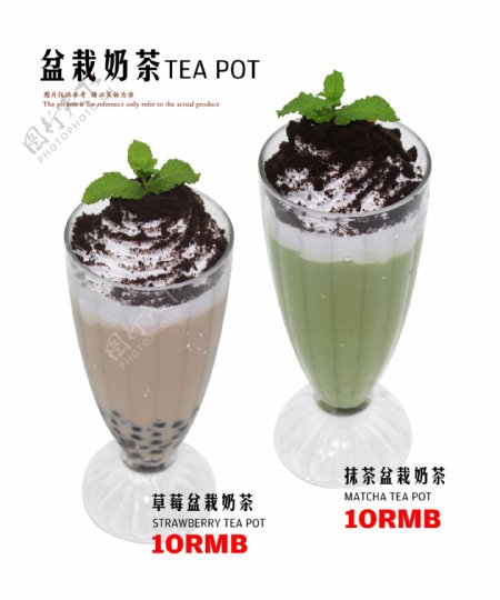 盆栽奶茶图片