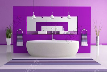 浴室背景墙粉色背景图片