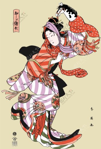 日本浮世绘玩耍图片