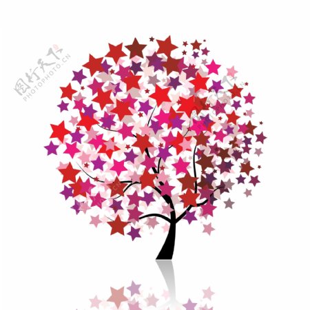 红星树花纹树图片
