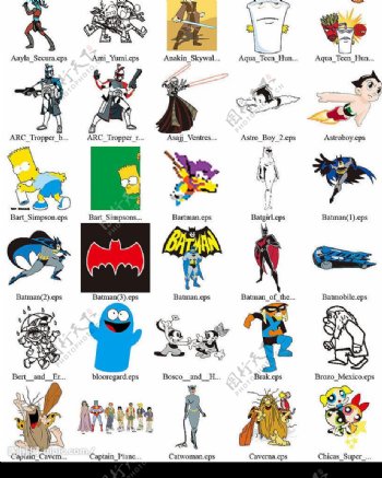 是精品我才传全球120多个卡通人物矢量素材图片
