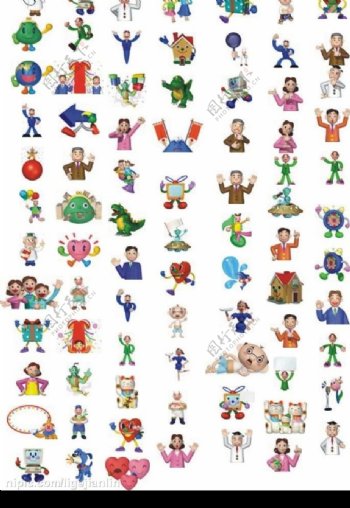 150个卡通人物EPS格式图片