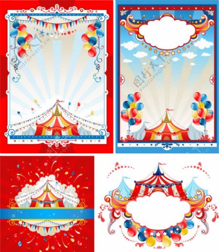 马戏团节日气球彩带图片