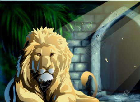 休息中的狮子flash动画