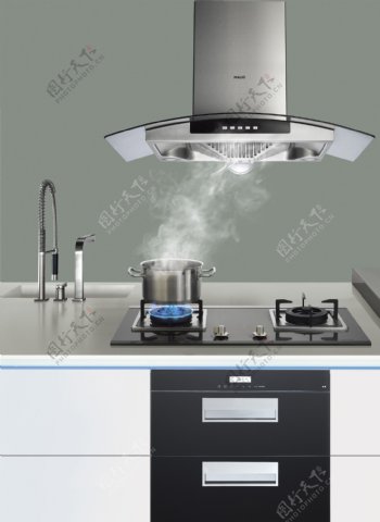 厨房油烟机火图片