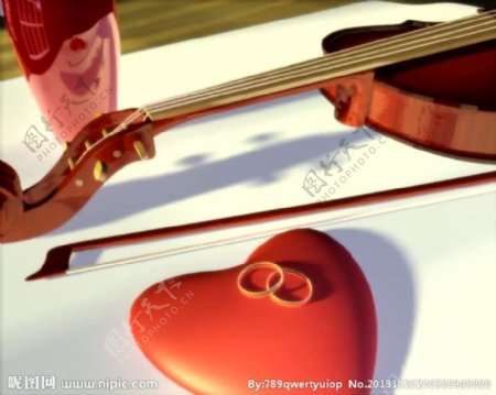 爱心小提琴视频素材