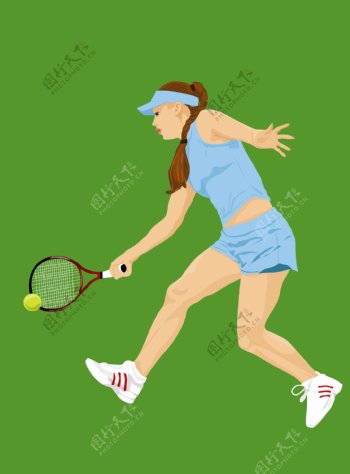 网球运动女孩图片