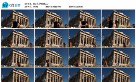 希腊神庙高清实拍视频素材