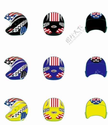 头盔旗帜图案设计图片