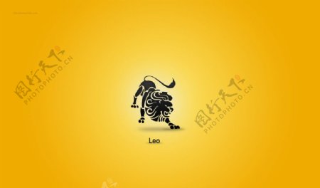12星座黄色背景壁纸素材Leo图片