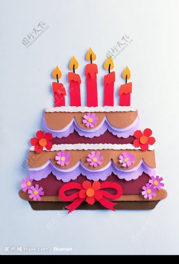 蛋糕红烛图片