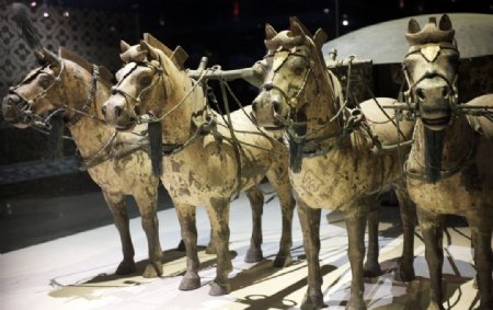 黄帝陵铜的车辆和马匹图片