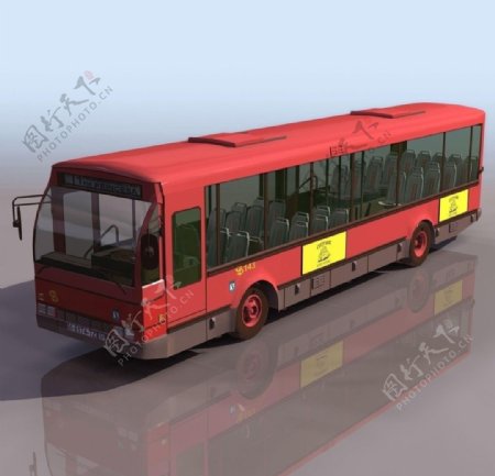 中型公交巴士模型版图片