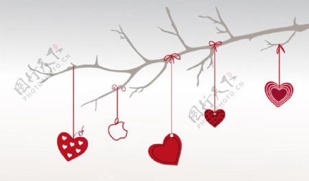 红色爱心情人节桌面壁纸图片