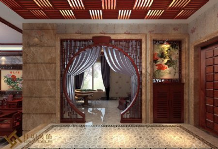 桂林鼎合客厅屏风室内设计图片