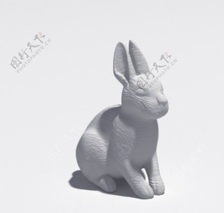 兔子雕塑模型图片