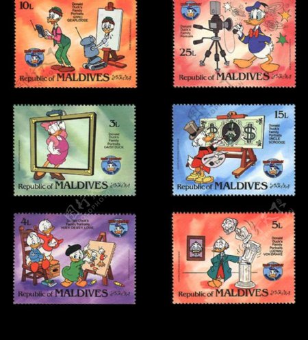美国人物动漫邮票图片