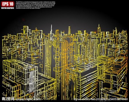 城市建筑矢量剪影图片
