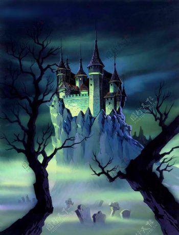 动画背景黑夜城堡图片