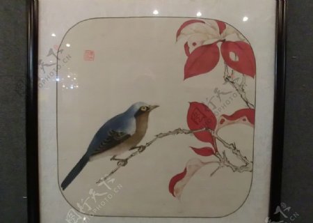 写意绘画之鸟与木兰花图片